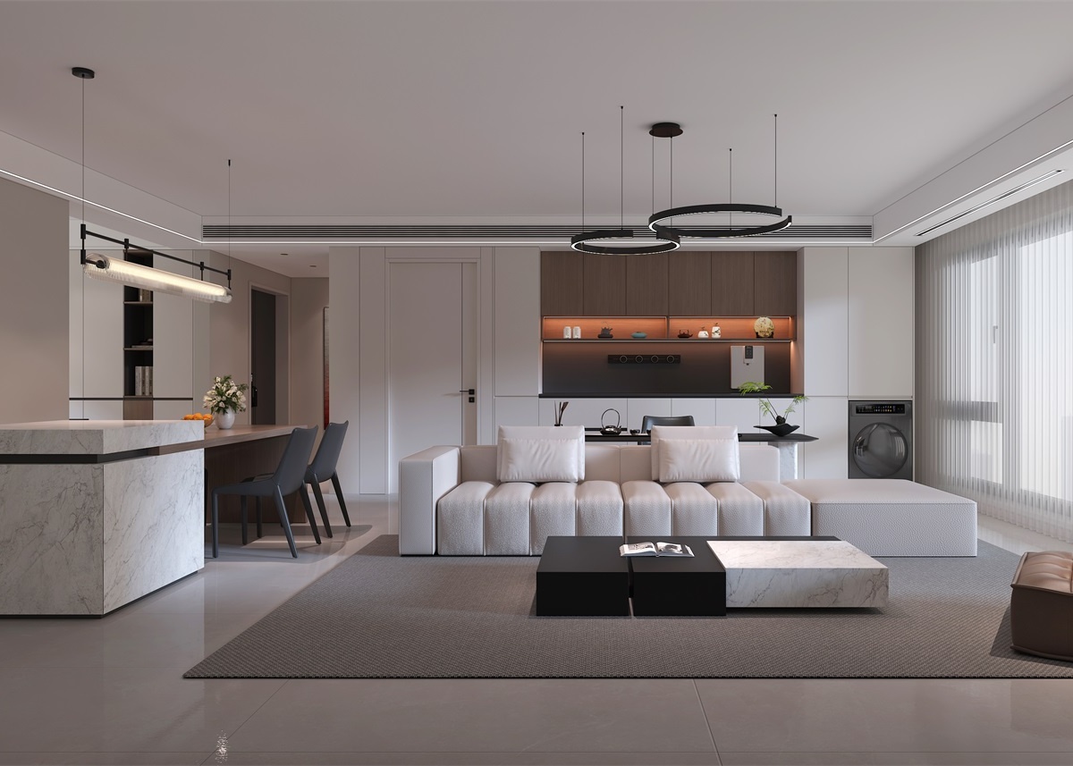 中恒央御143㎡ | 大橫廳+客餐一體+開放書房，他家這通透感絕了！